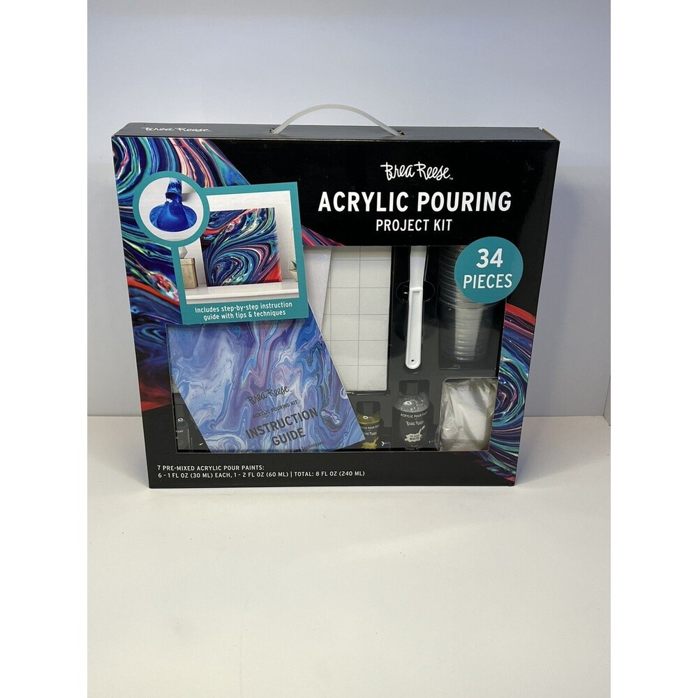 Brea Reese Acrylic Pouring Project Kit 34‎ Pieces Complete NEW Sealed